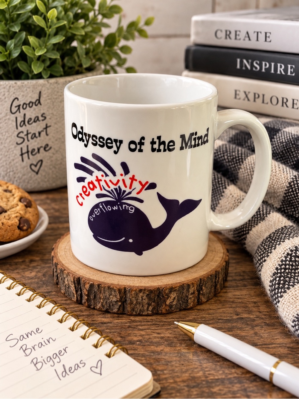 White Creativity Whale Ceramic Mug